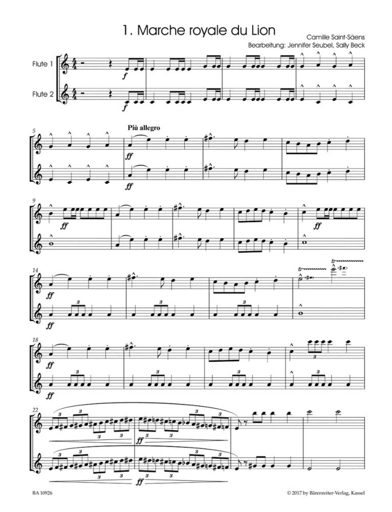 The Carnival Of Animals For Two Flutes